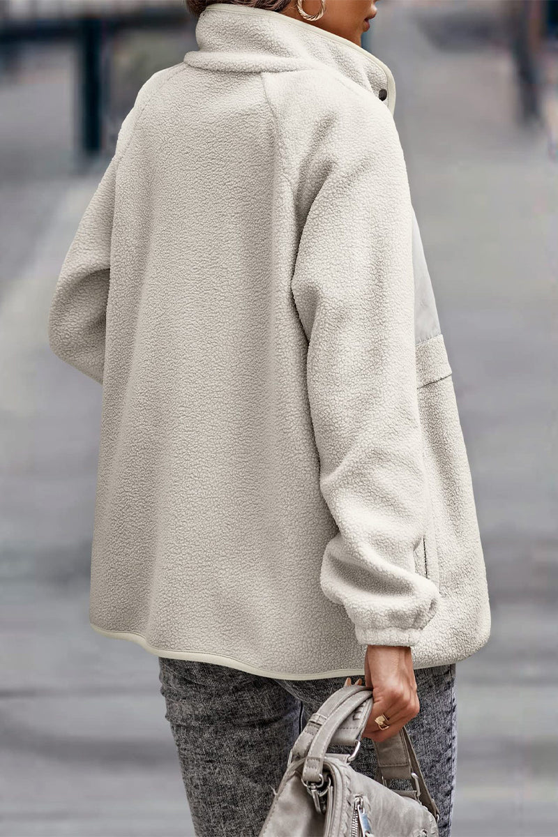 R&B | Solid Patchwork Pocket Halb-A Rollkragenjacke (7 Farben)