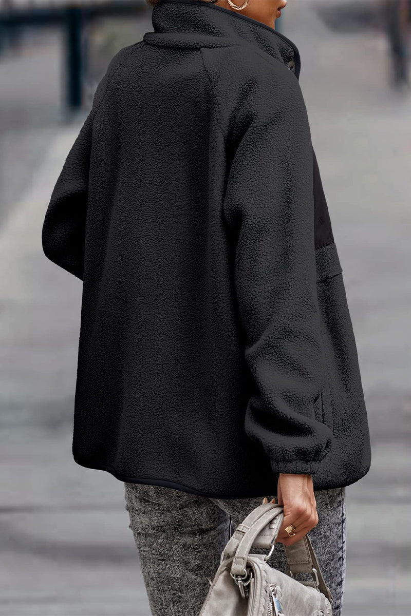 R&B | Solid Patchwork Pocket Halb-A Rollkragenjacke (7 Farben)