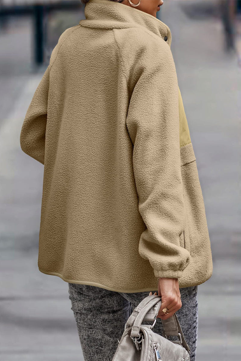 R&B | Solid Patchwork Pocket Halb-A Rollkragenjacke (7 Farben)