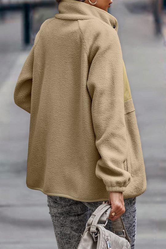 R&B | Solid Patchwork Pocket Halb-A Rollkragenjacke (7 Farben)
