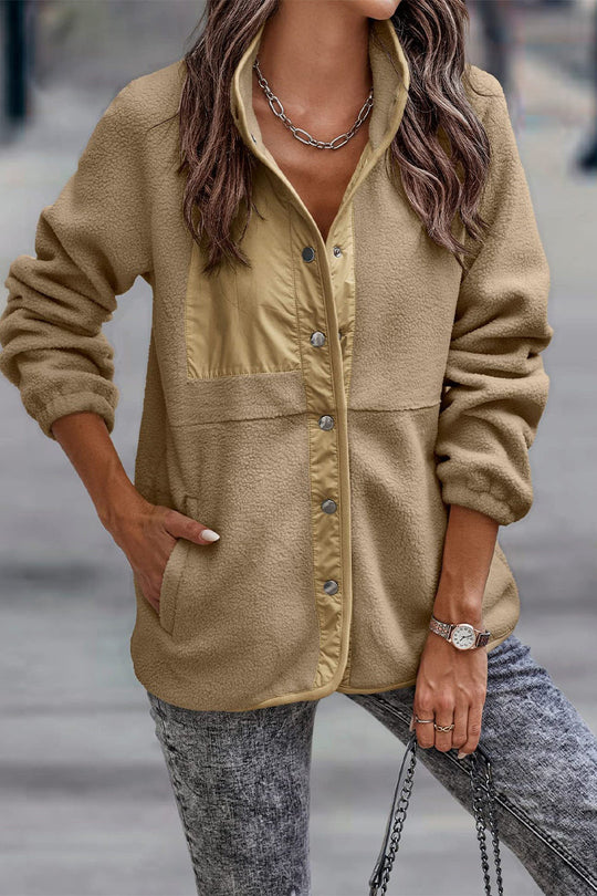 R&B | Solid Patchwork Pocket Halb-A Rollkragenjacke (7 Farben)