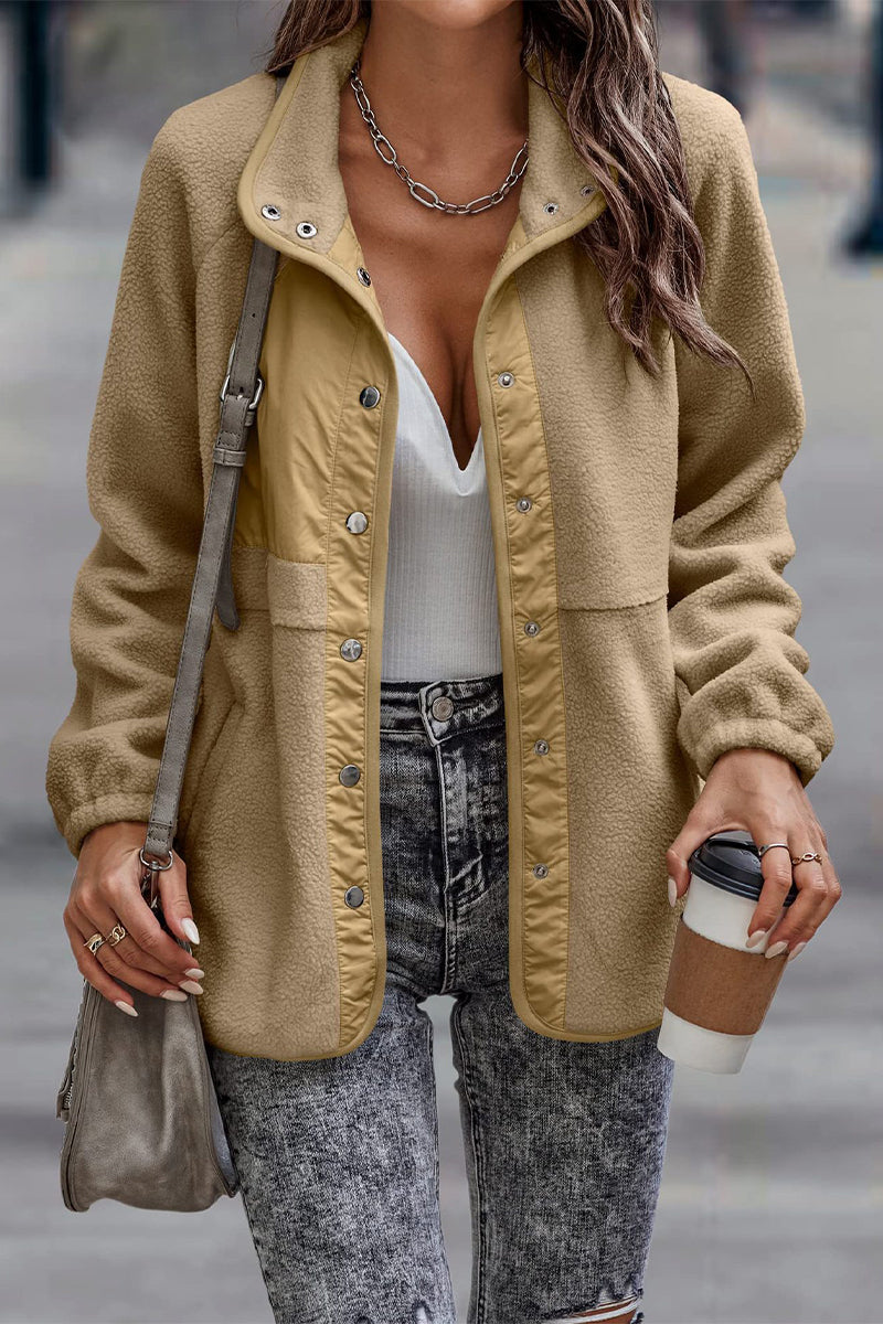 R&B | Solid Patchwork Pocket Halb-A Rollkragenjacke (7 Farben)