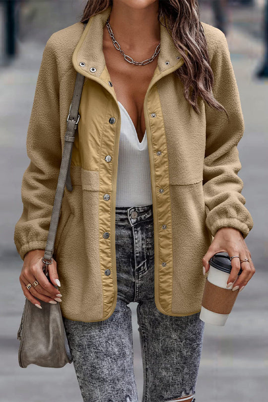 R&B | Solid Patchwork Pocket Halb-A Rollkragenjacke (7 Farben)