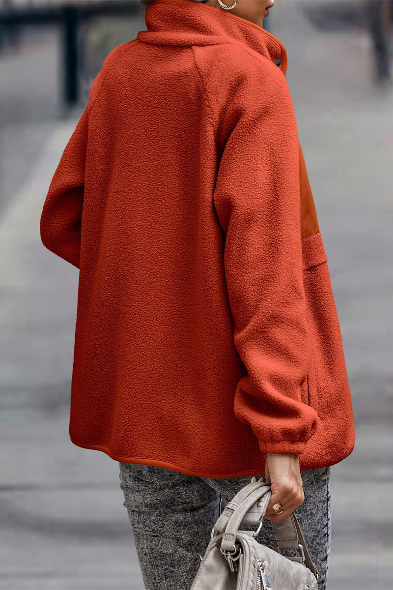 R&B | Solid Patchwork Pocket Halb-A Rollkragenjacke (7 Farben)
