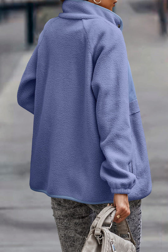 R&B | Solid Patchwork Pocket Halb-A Rollkragenjacke (7 Farben)