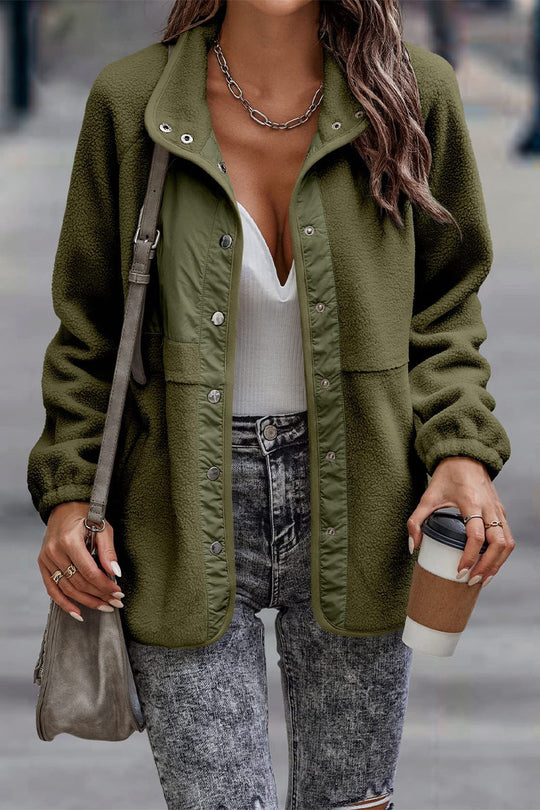 R&B | Solid Patchwork Pocket Halb-A Rollkragenjacke (7 Farben)