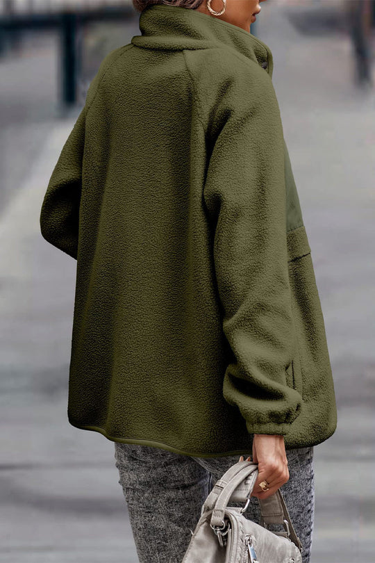 R&B | Solid Patchwork Pocket Halb-A Rollkragenjacke (7 Farben)