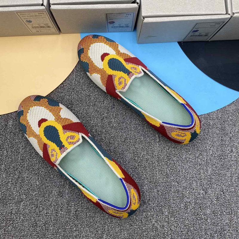 Damen Bequeme Slip-On Pantoletten mit kreativem Musterdruck