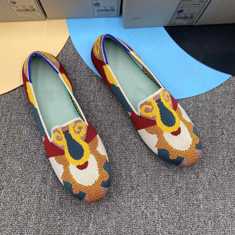 Damen Bequeme Slip-On Pantoletten mit kreativem Musterdruck
