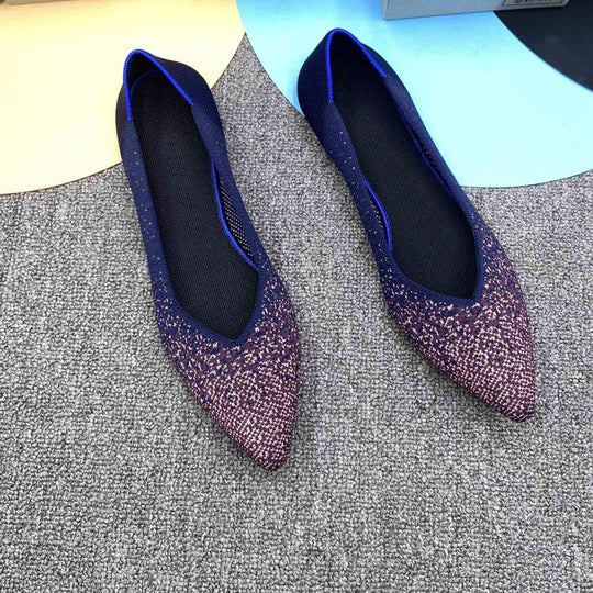 Damen spitz zulaufende Ballerinas mit elastischem Obermaterial R&B