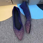 Damen spitz zulaufende Ballerinas mit elastischem Obermaterial