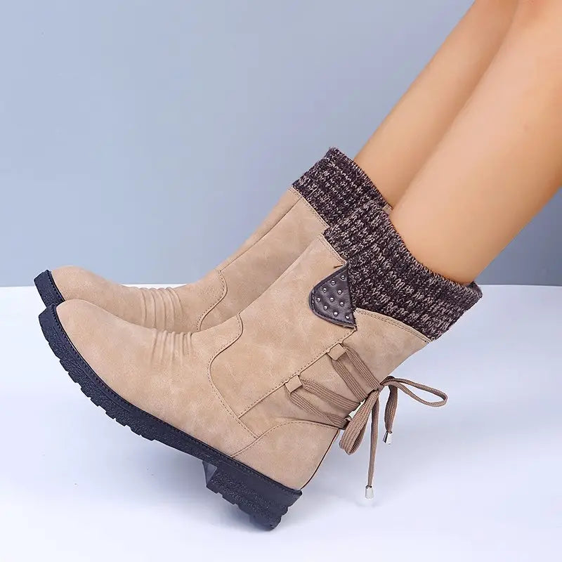 R&B | Schneefreie Wasserdichte Mid-Calf Reißverschlussstiefel