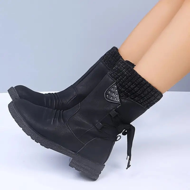 R&B | Schneefreie Wasserdichte Mid-Calf Reißverschlussstiefel