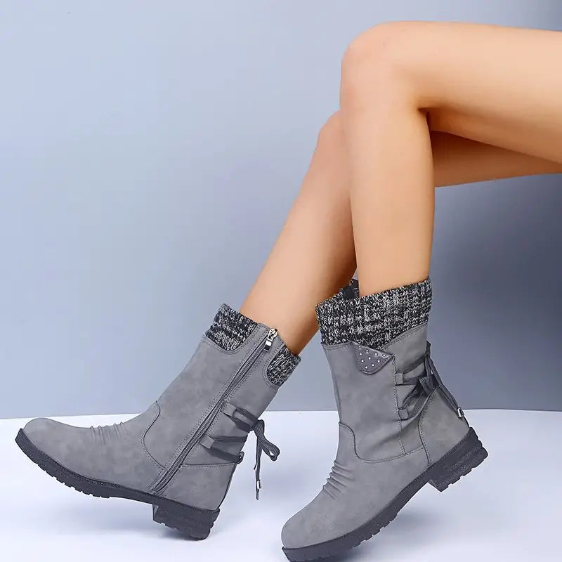 R&B | Schneefreie Wasserdichte Mid-Calf Reißverschlussstiefel