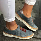 Damen bequeme Slip-On Sneakers mit atmungsaktiver Oberflächenstruktur R&B