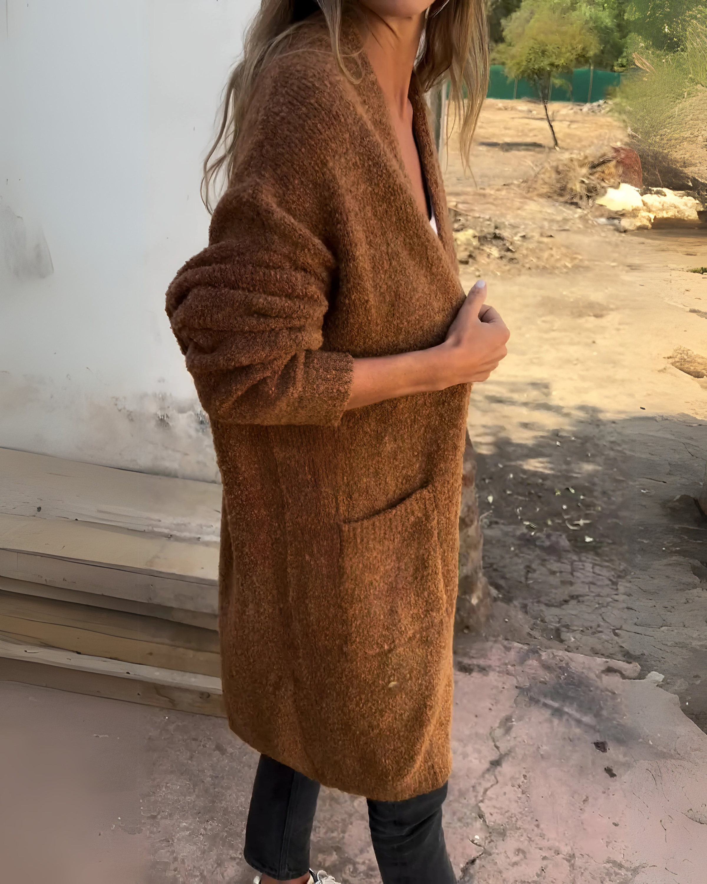 R&B | Lässiger Strick Cardigan mit Taschen