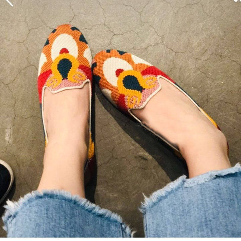 Damen Bequeme Slip-On Pantoletten mit kreativem Musterdruck