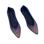 Damen spitz zulaufende Ballerinas mit elastischem Obermaterial