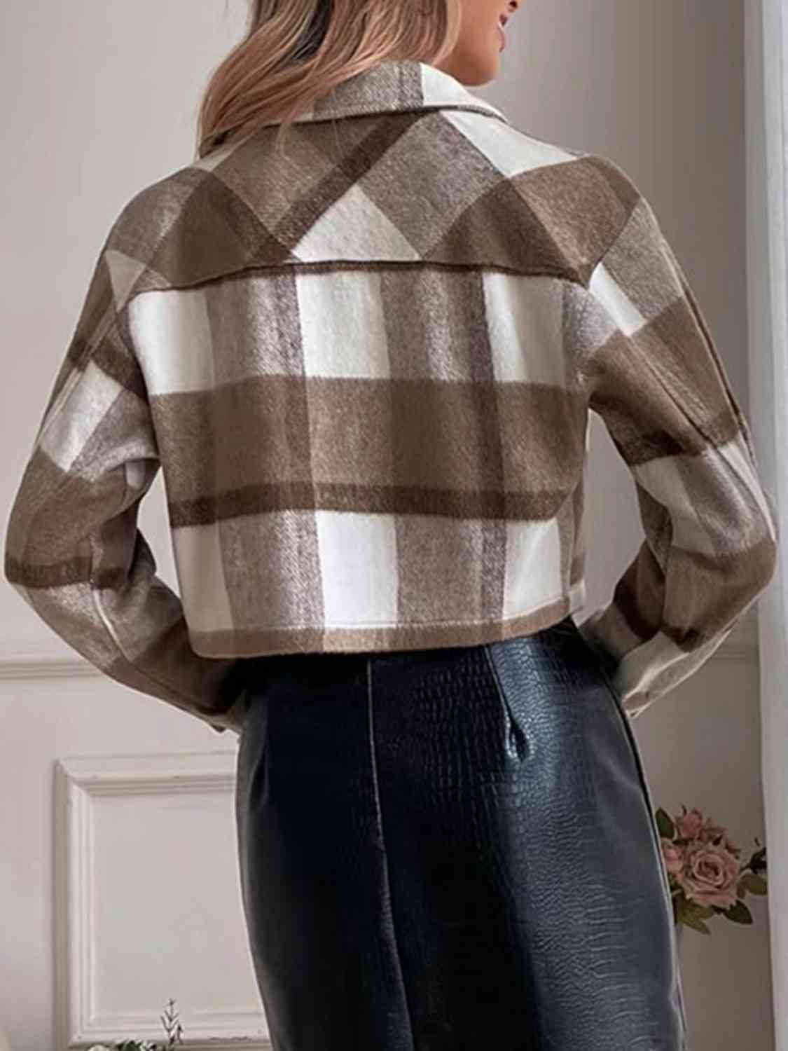 R&B | Karierte Kragenknopf Jacke