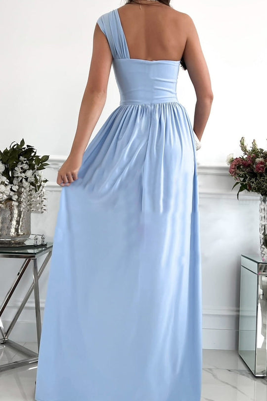 R&B | Elegante Formelle Einfarbige Asymmetrische Einseitige Unregelmäßige Kleid Kleider- 7 Farben