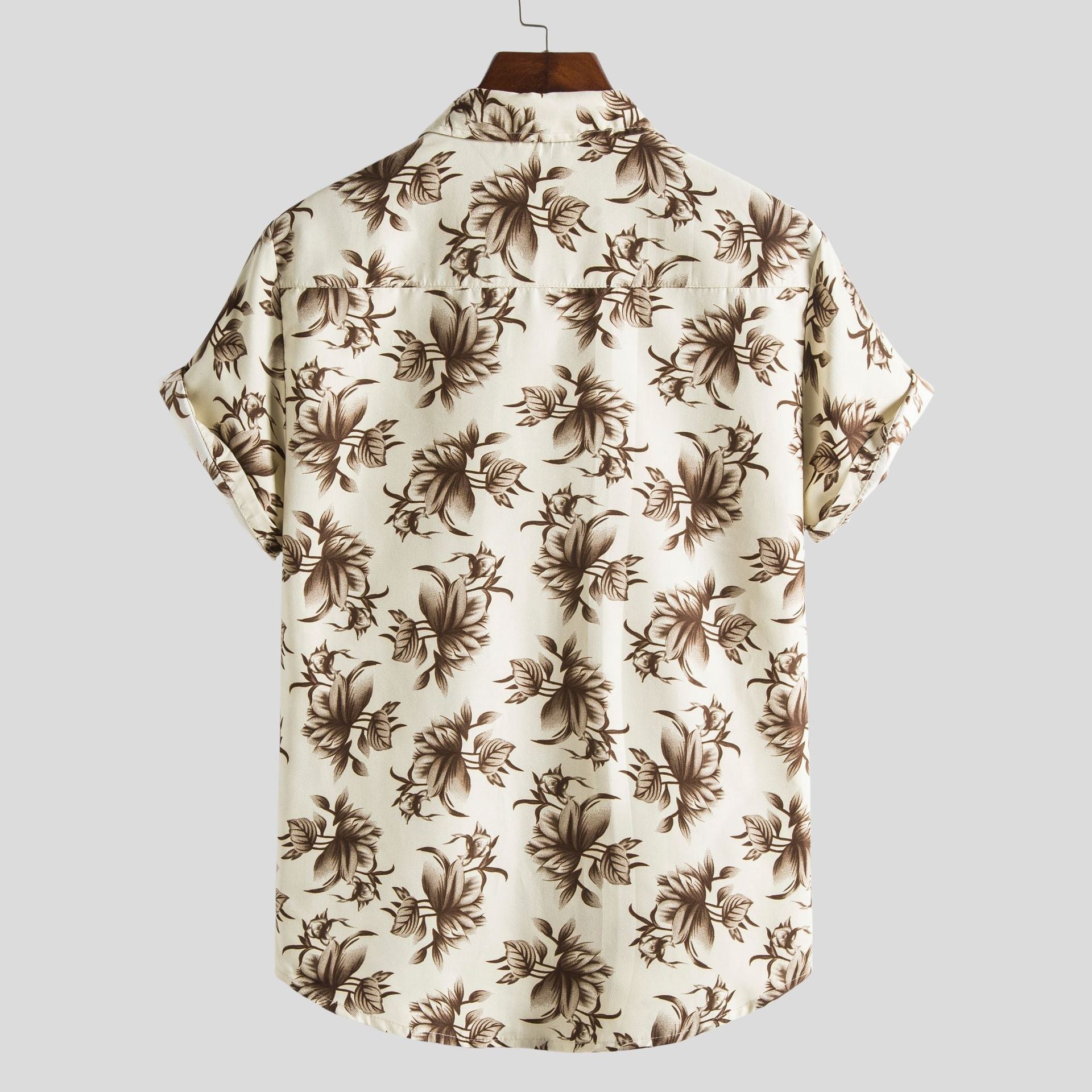 Herren Kurzarmhemd mit floralem Allover-Print und lockerer Passform