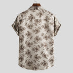 Herren Kurzarmhemd mit floralem Allover-Print und lockerer Passform