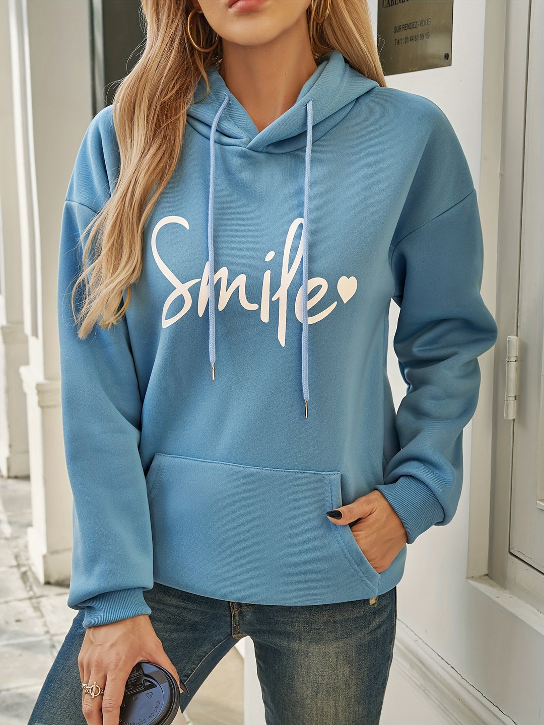 R&B | Hoodie mit Druck Baumwollmischung Lässiger Stil