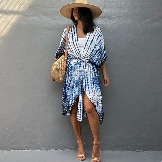 R&B | Glamouröse Sonnenschutz Resort Strandkleid Cover Up