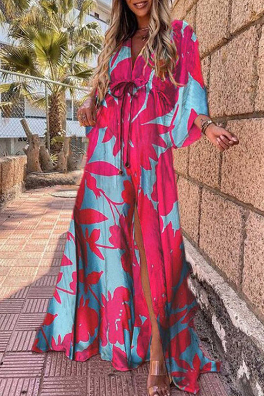 R&B | College Vacation Print Frenulum Strandkleid Kleider