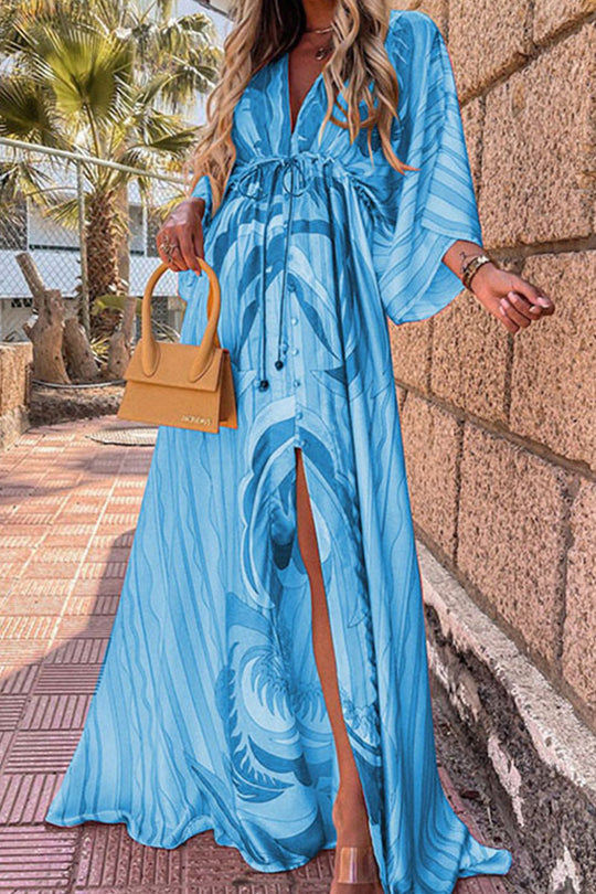 R&B | College Vacation Print Frenulum Strandkleid Kleider