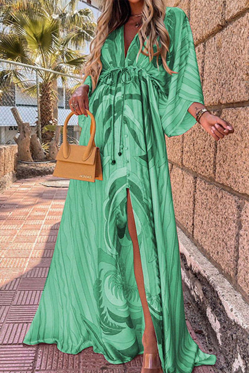 R&B | College Vacation Print Frenulum Strandkleid Kleider