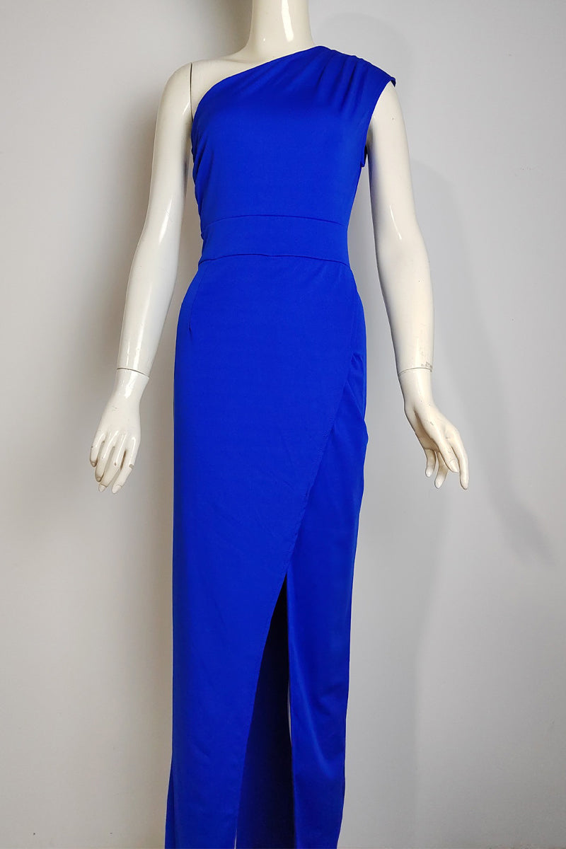 R&B | Elegantes Formelles Einfarbiges Schlitz Asymmetrisches Schräges Kragen Abendkleid Kleider - 8 Farben