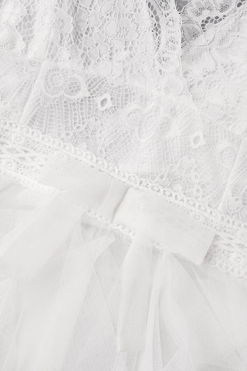 R&B | Süß Elegante Einfarbige Mesh V-Ausschnitt Ungleichmäßiges Kleid Kleider- 3 Farben