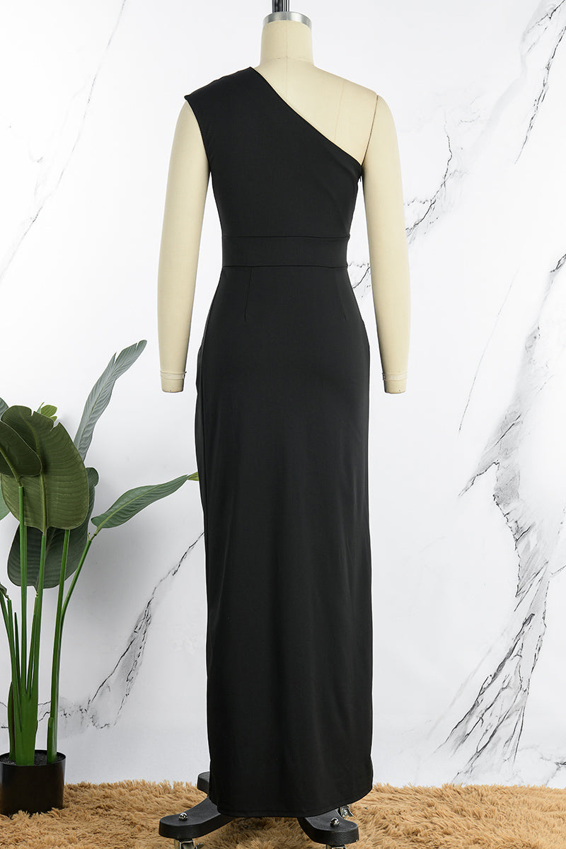 R&B | Elegantes Formelles Einfarbiges Schlitz Asymmetrisches Schräges Kragen Abendkleid Kleider - 8 Farben
