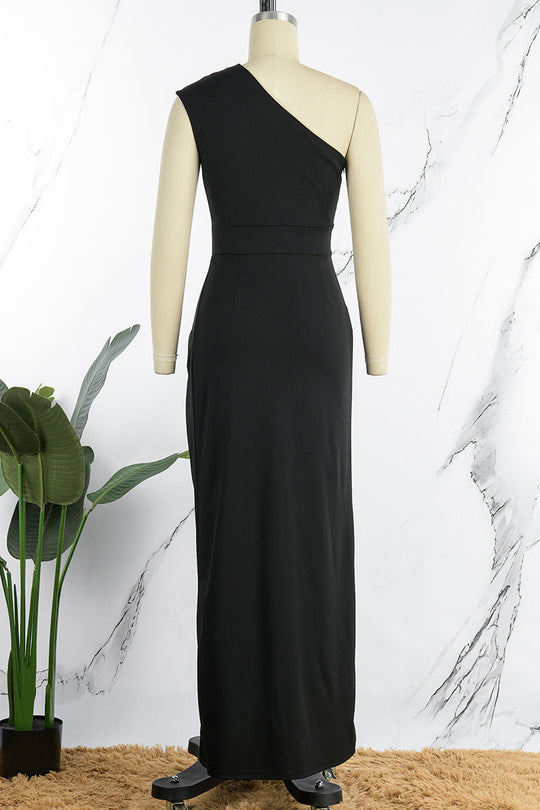 R&B | Elegantes Formelles Einfarbiges Schlitz Asymmetrisches Schräges Kragen Abendkleid Kleider - 8 Farben