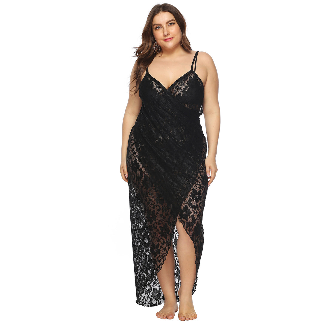 Damen Transparentes Spitzenstrandkleid R&B