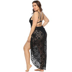 Damen Transparentes Spitzenstrandkleid R&B