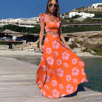Damen Elegantes Maxikleid mit fließendem Saum und verspieltem Blumenmuster R&B