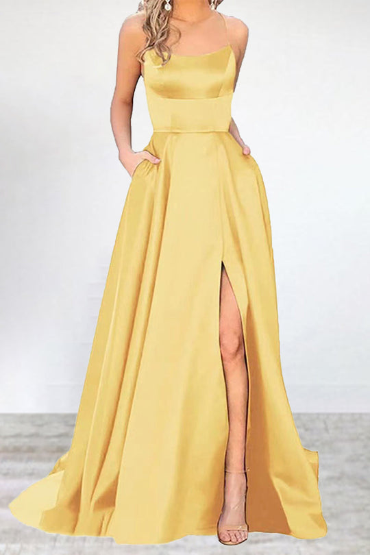 R&B | Sexy Formell Einfarbig Hohe Öffnung U Hals Abendkleid Kleider- 16 Farben