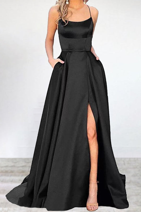 R&B | Sexy Formell Einfarbig Hohe Öffnung U Hals Abendkleid Kleider- 16 Farben