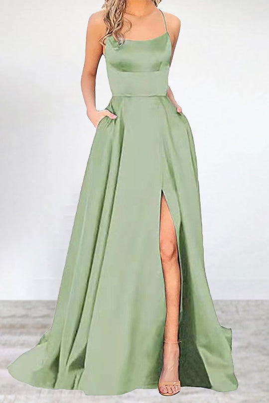 R&B | Sexy Formell Einfarbig Hohe Öffnung U Hals Abendkleid Kleider- 16 Farben