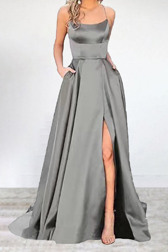 R&B | Sexy Formell Einfarbig Hohe Öffnung U Hals Abendkleid Kleider- 16 Farben