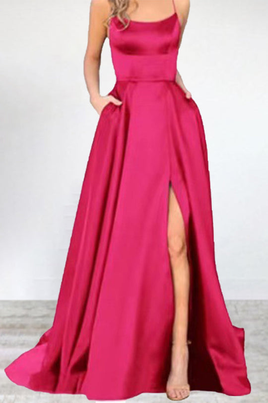 R&B | Sexy Formell Einfarbig Hohe Öffnung U Hals Abendkleid Kleider- 16 Farben