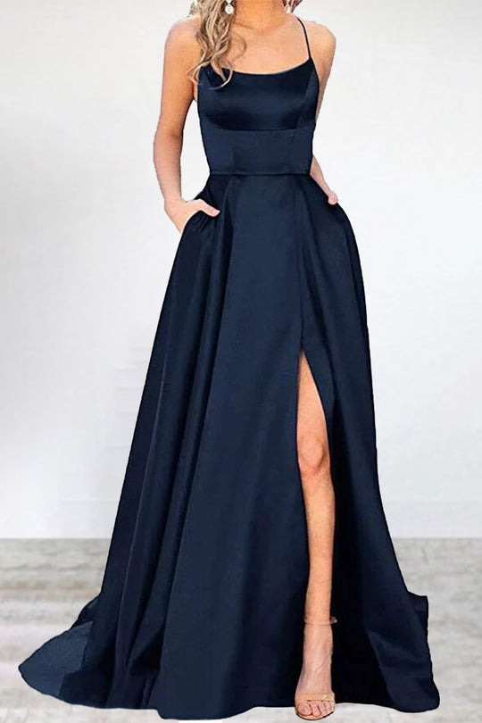R&B | Sexy Formell Einfarbig Hohe Öffnung U Hals Abendkleid Kleider- 16 Farben