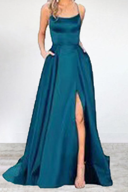 R&B | Sexy Formell Einfarbig Hohe Öffnung U Hals Abendkleid Kleider- 16 Farben