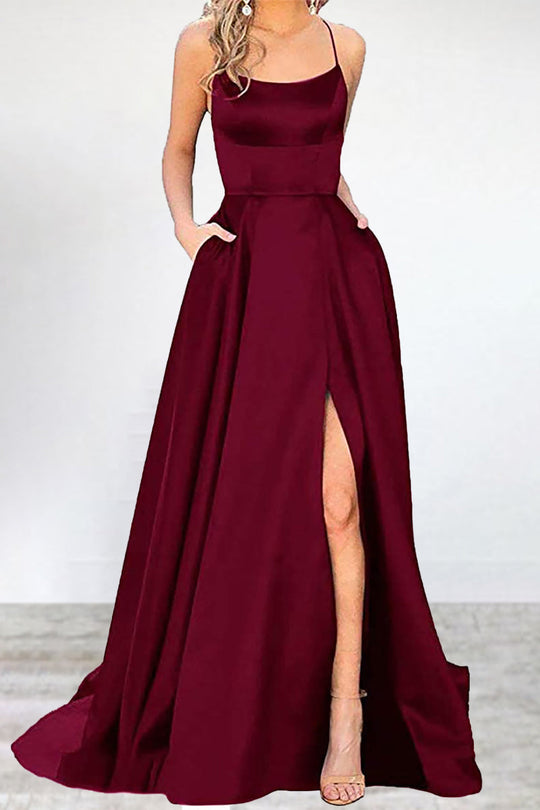 R&B | Sexy Formell Einfarbig Hohe Öffnung U Hals Abendkleid Kleider- 16 Farben