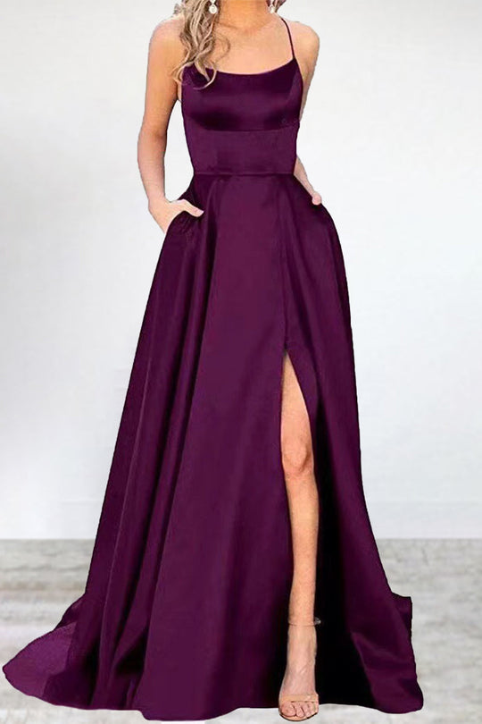 R&B | Sexy Formell Einfarbig Hohe Öffnung U Hals Abendkleid Kleider- 16 Farben