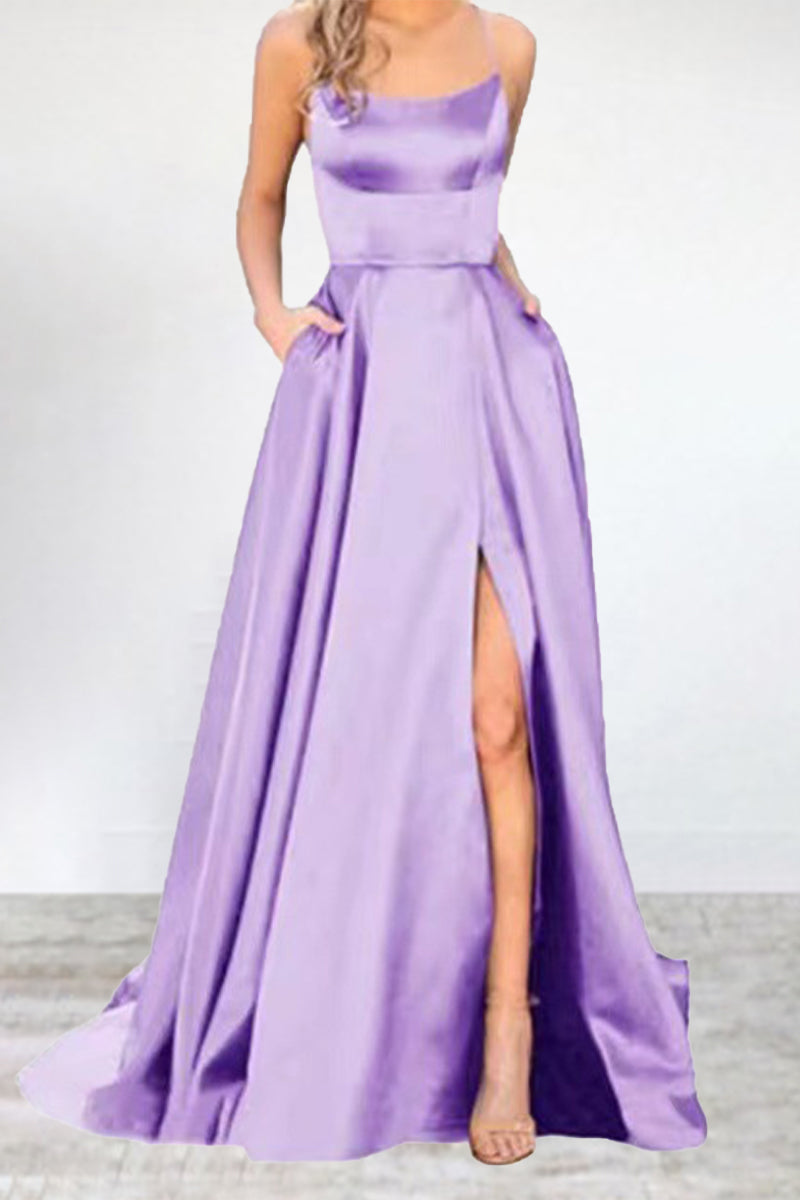 R&B | Sexy Formell Einfarbig Hohe Öffnung U Hals Abendkleid Kleider- 16 Farben