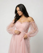 R&B | Elegantes Formelles Einfarbiges Patchwork Off-Shoulder Abendkleid Kleider - 3 Farben