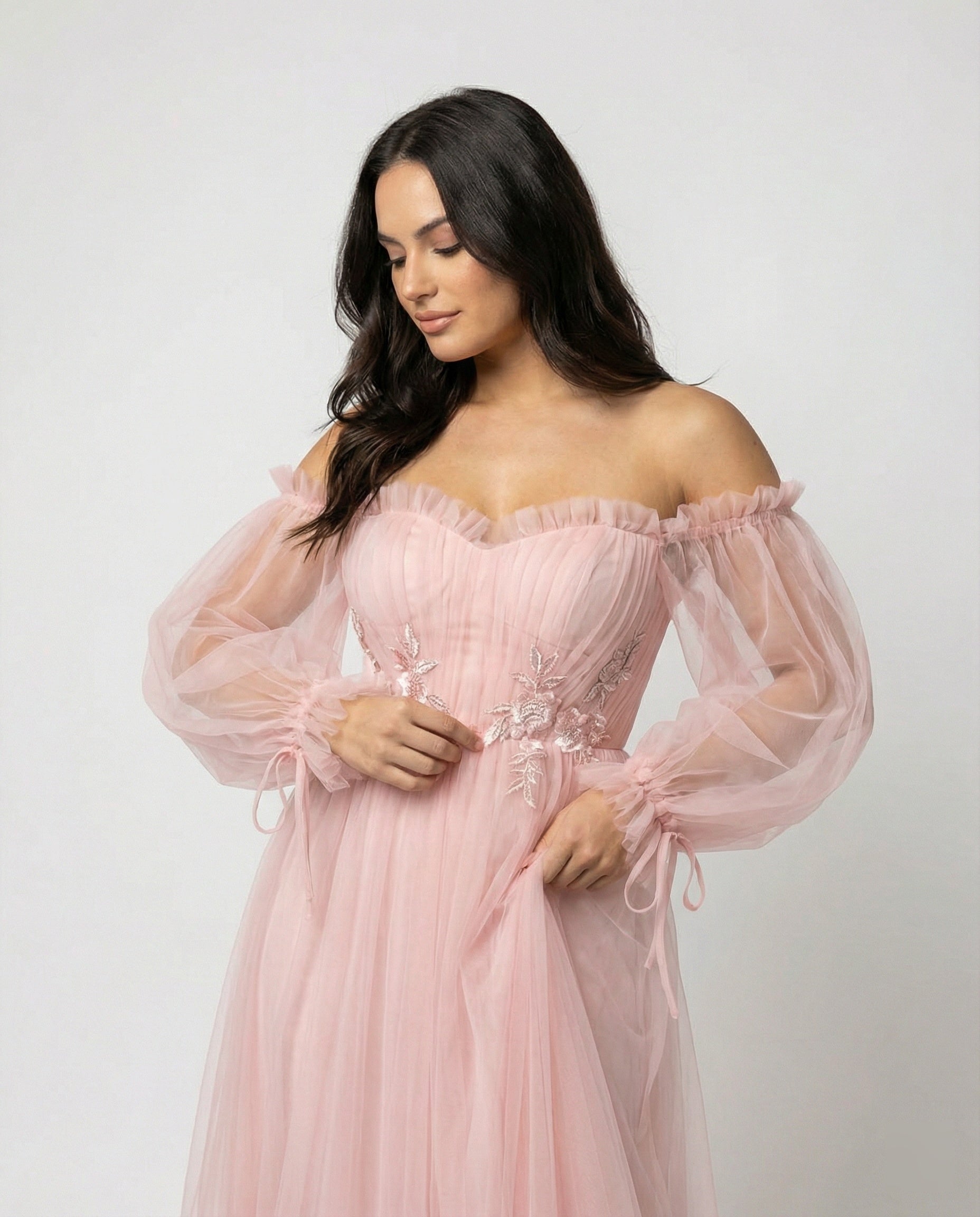 R&B | Elegantes Formelles Einfarbiges Patchwork Off-Shoulder Abendkleid Kleider - 3 Farben